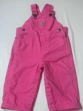 Carhartt Kids Pink Overalls - Bright Pink Bib Pants